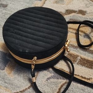 Timmy Woods Black and Gold Round Mini Bag